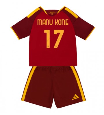 AS Roma Manu Kone #17 Hjemmebanetrøje Børn 2026-27 Kortærmet (+ Korte bukser)
